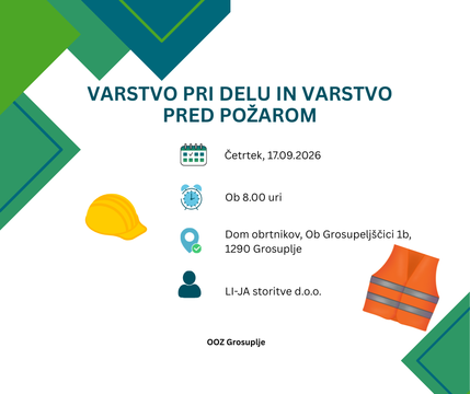 VARSTVO PRI DELU IN VARSTVO PRED POŽAROM