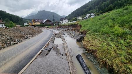 Posledice poplave v Črni na Koroškem